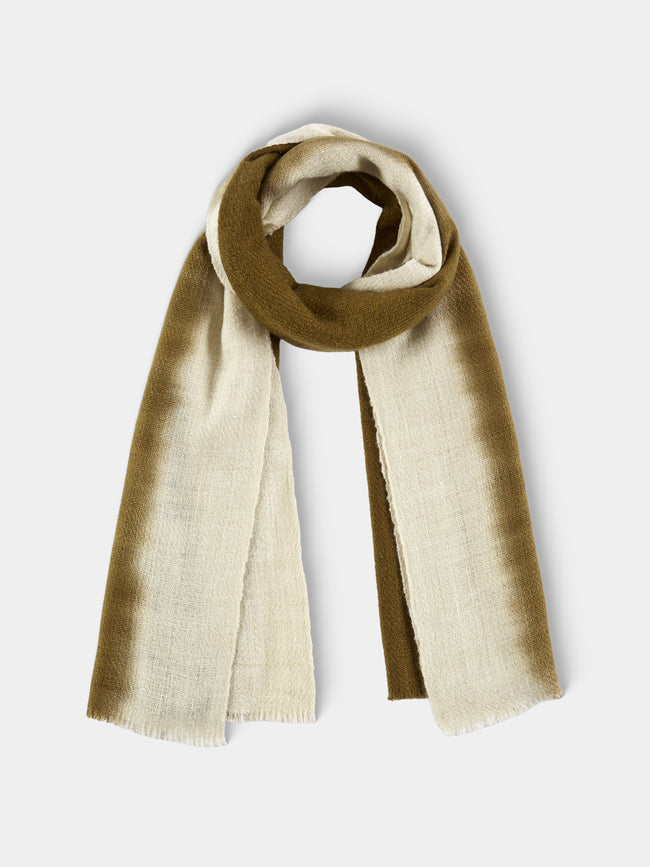 Me & K - Cashmere Ombré-Border Scarf (78.5in/2m) - Ivory - ABASK - 