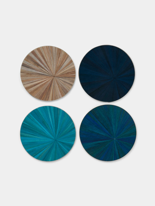 HestiaLiving - Soleil Wood Coasters (Set of 4) - Navy - ABASK - 