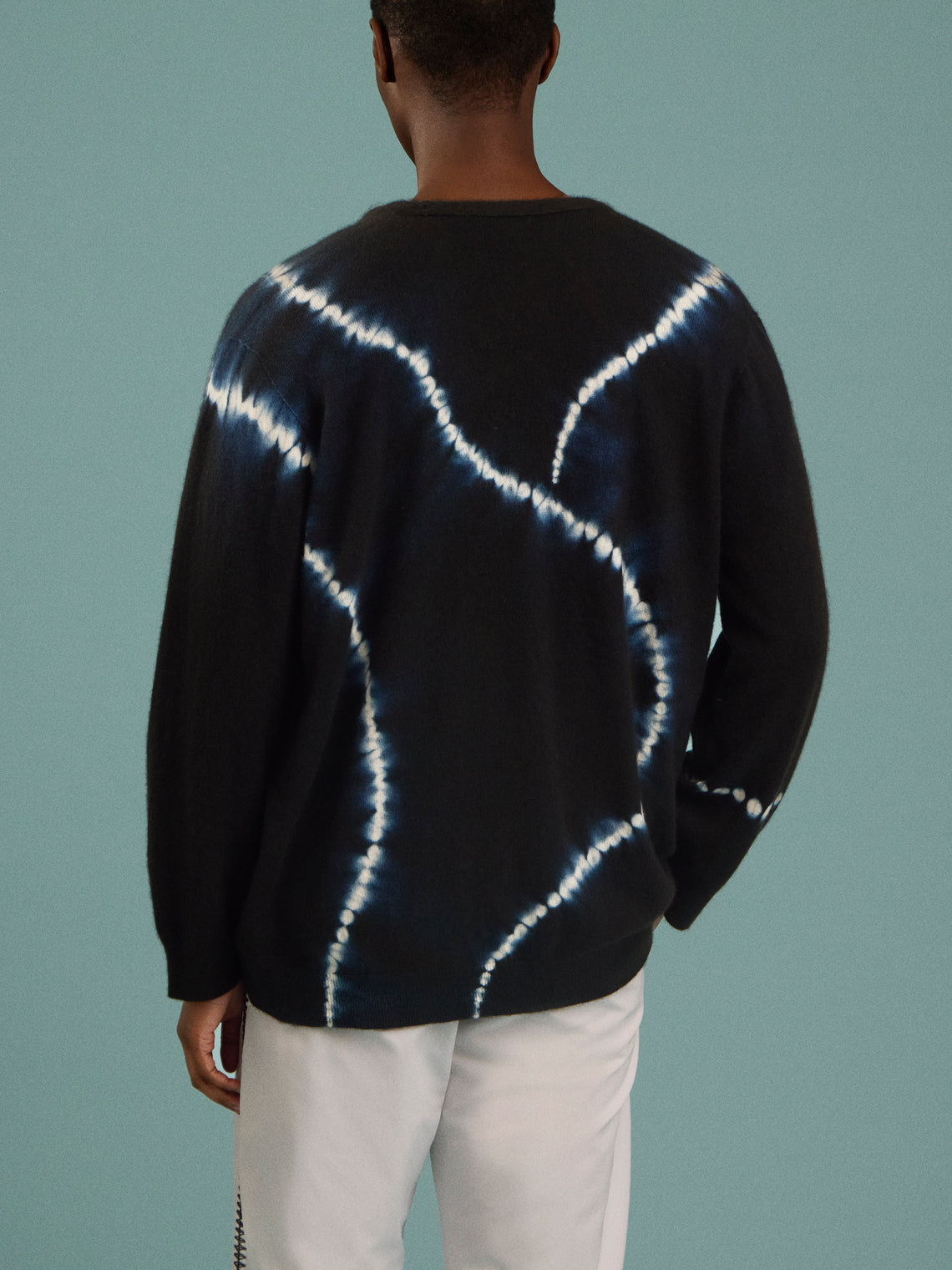 Suzusan - Shibori Cashmere Seamless Wide Cardigan - Black - ABASK