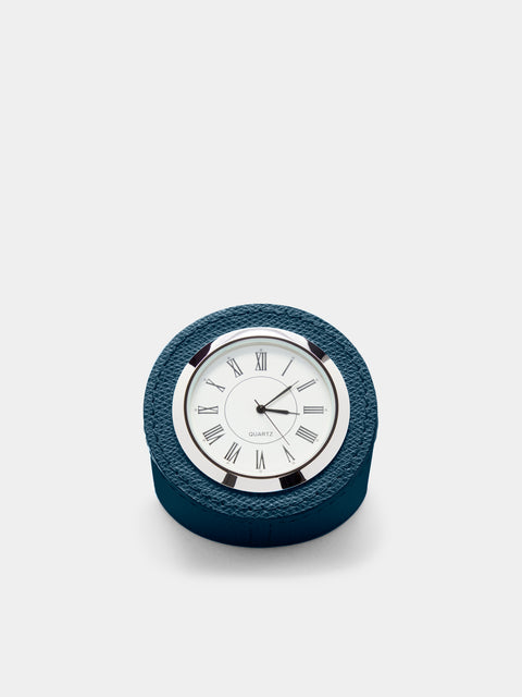 Giobagnara - Leather Desk Clock - Blue - ABASK - 