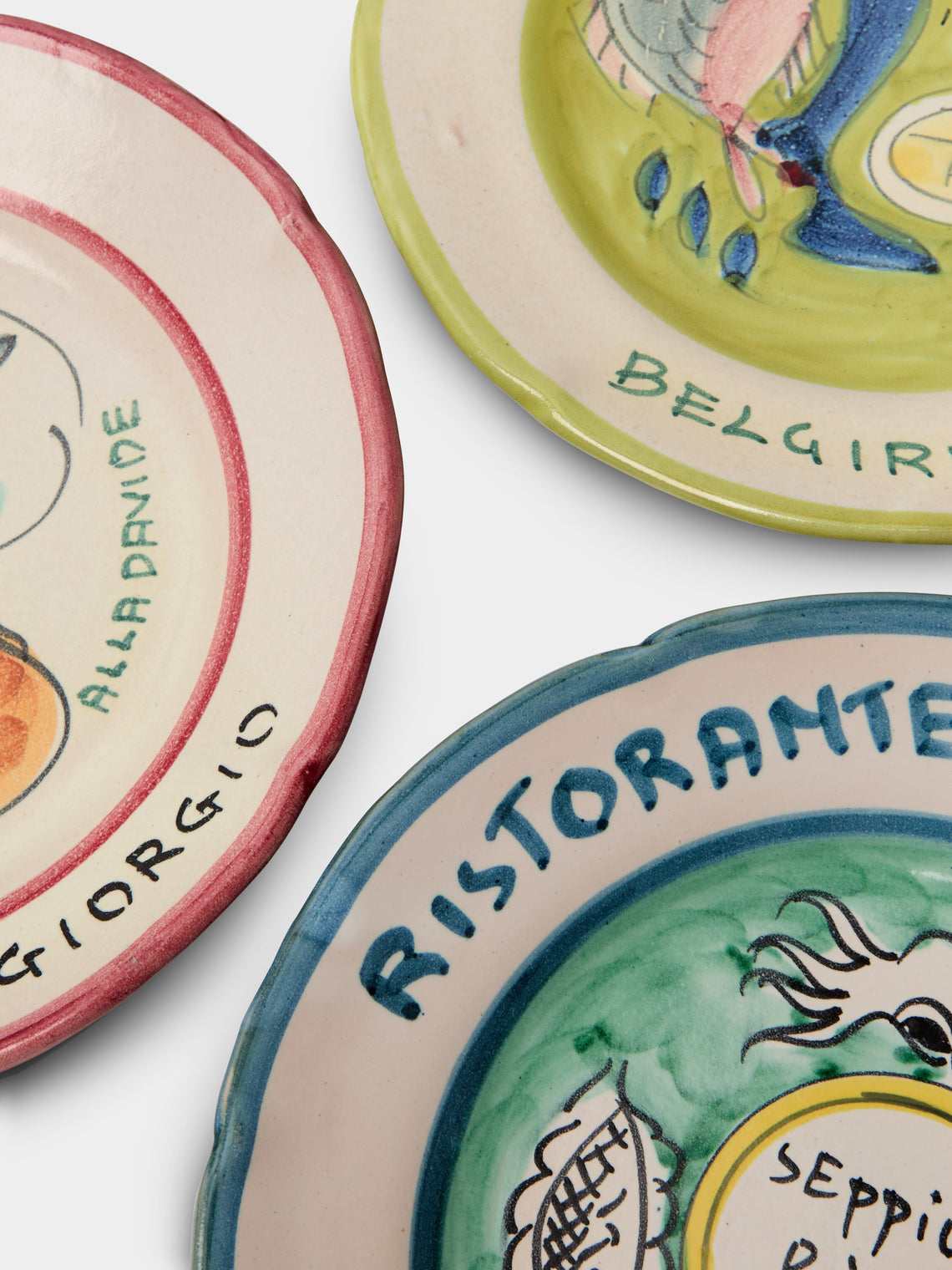 Antique and Vintage - Mid-Century Italian Ceramic Restaurant Plates (Set of 8) -  - ABASK