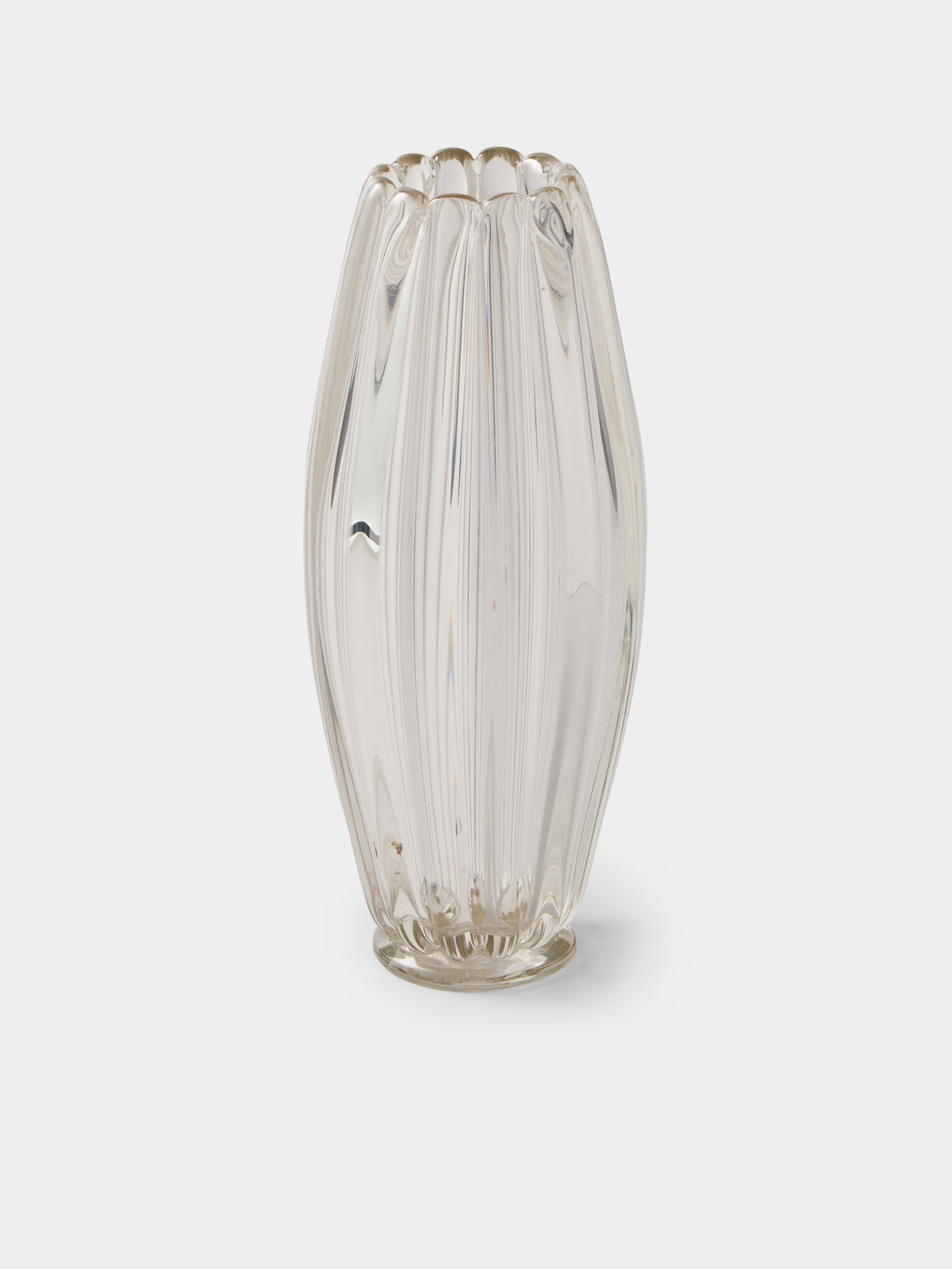 Antique and Vintage - 1960s Seguso Glass Vase (12in/31cm) - Clear - ABASK - 