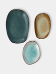 Hana Karim Studio - Hand-Built Stoneware Mixed Platters (Set of 3) - Green - ABASK - 