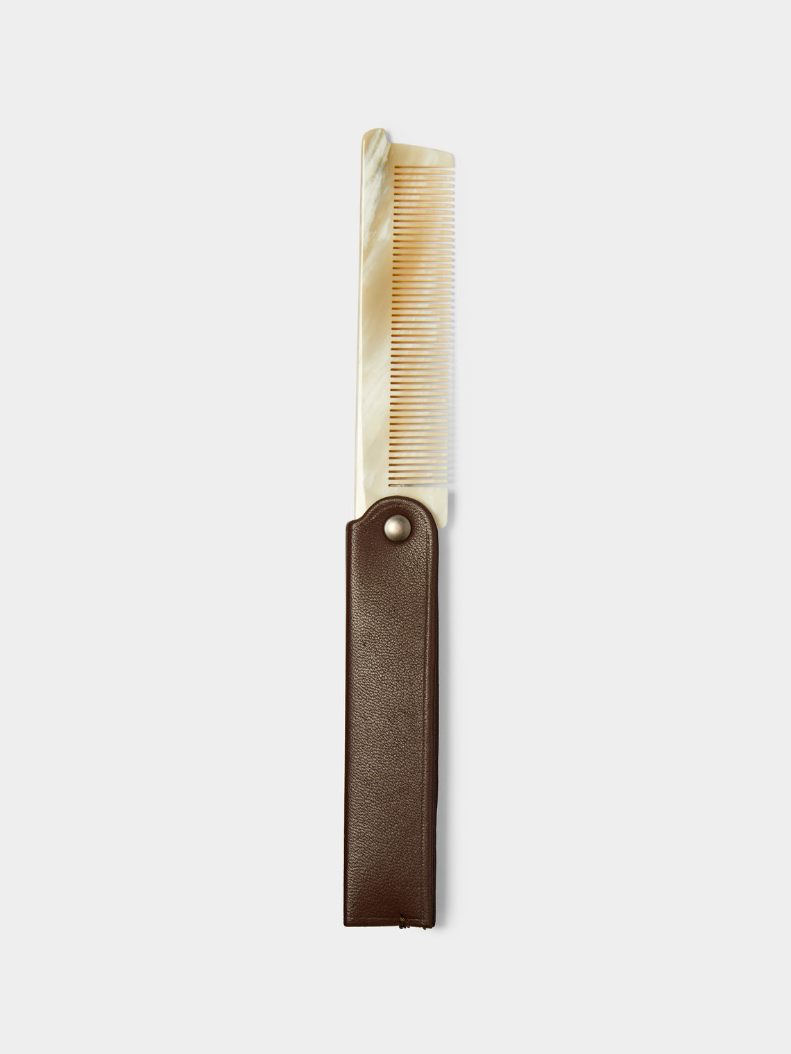 Lorenzi Milano - Leather Folding Pocket Comb -  - ABASK - 