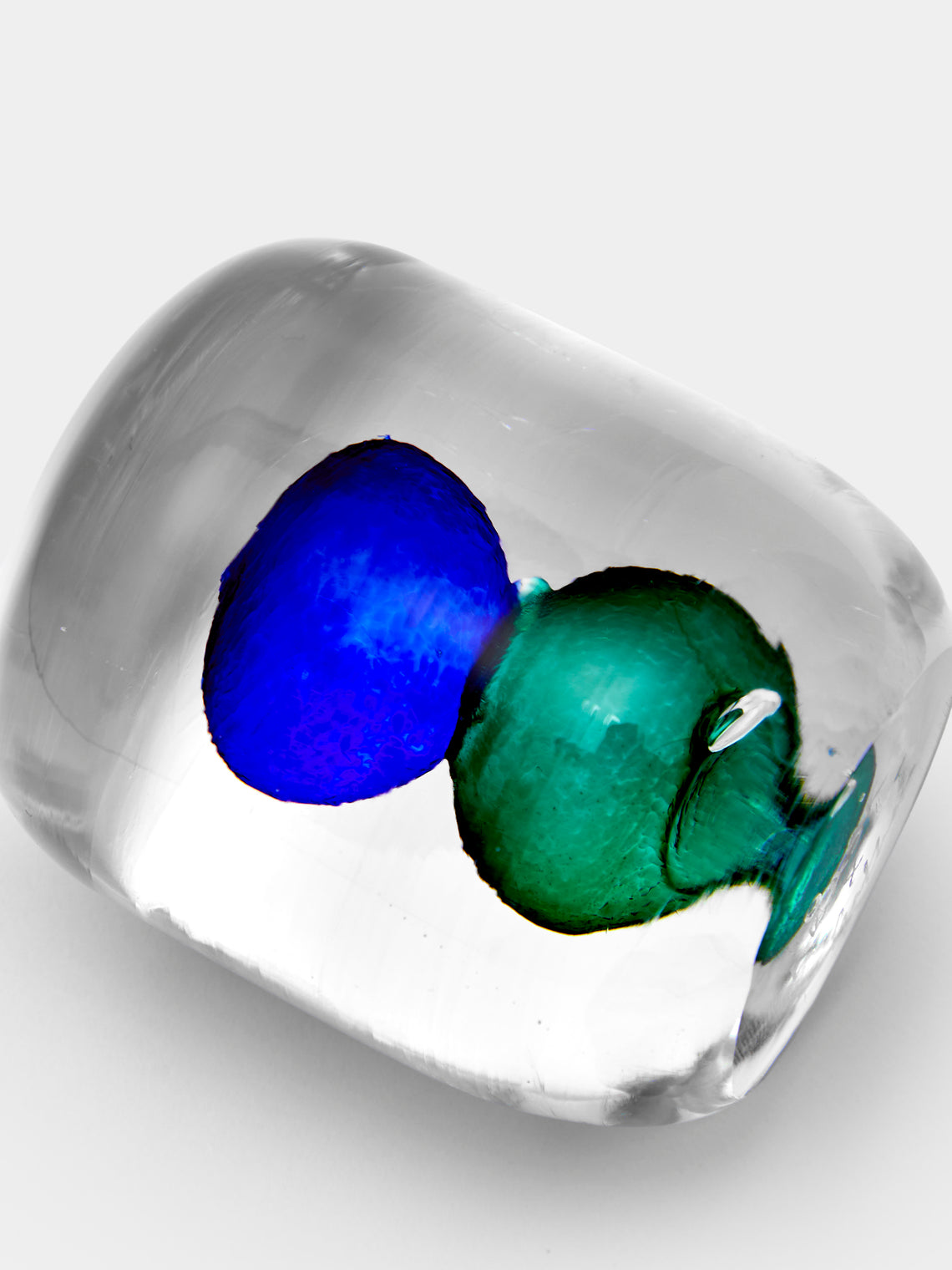 Gather - Hand-Blown Glass Paperweight - Blue - ABASK