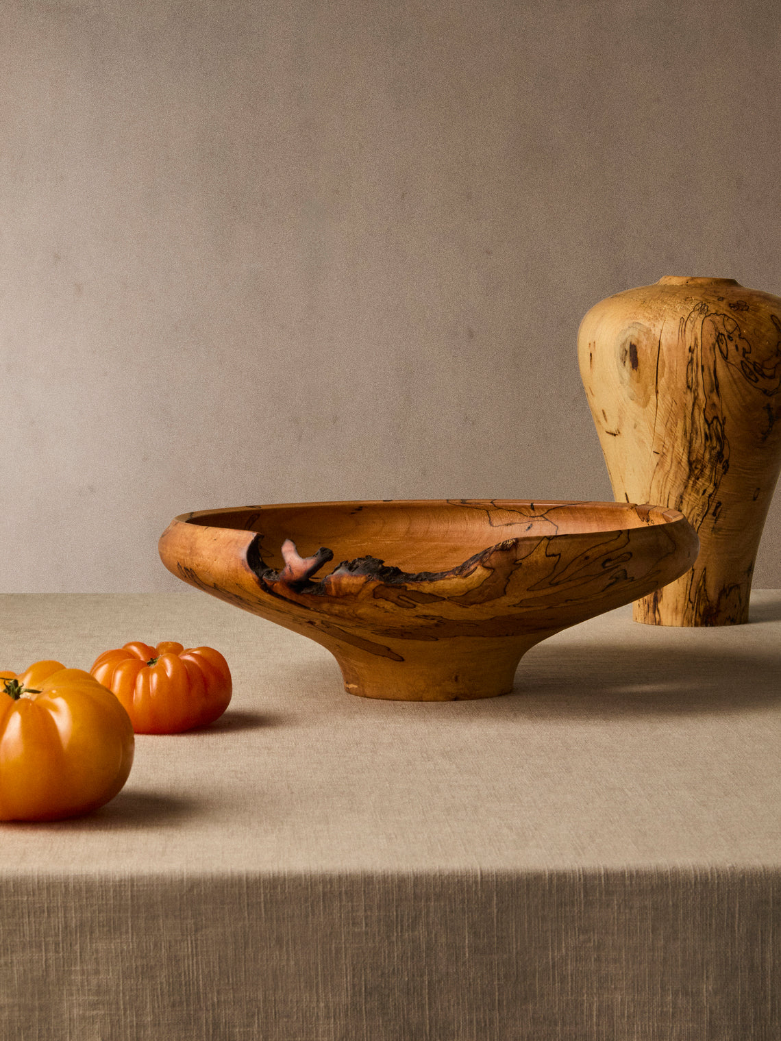 Iida Woodturning - Hand-Turned Oil-Finish Spalted Maple Bowl - Brown - ABASK