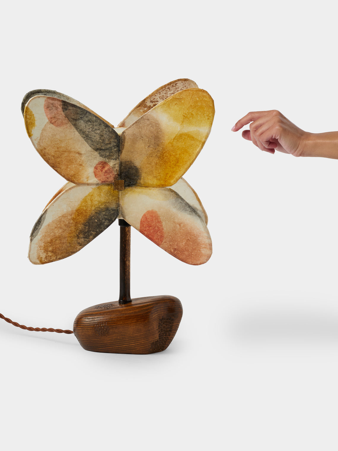 Yuxuan Huang - The Mountains Beyond Hand-Painted Kozo Paper and Wood Table Lamp - Multiple - ABASK