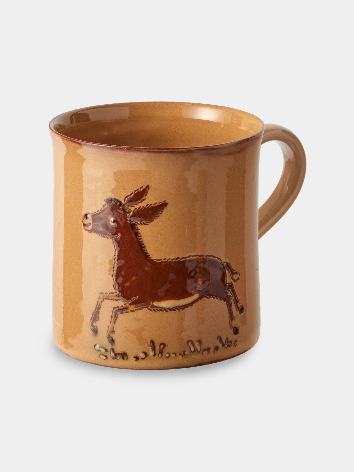 Poterie d’Évires - Animals Hand-Painted Ceramic Mugs (Set of 4) - Cream - ABASK