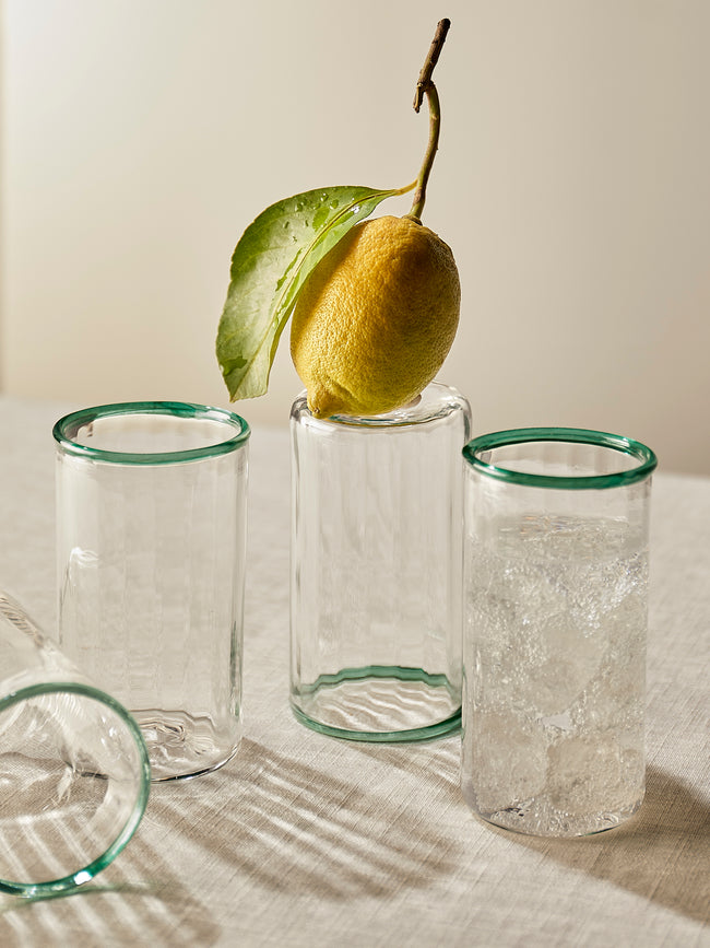 Akua Objects - Peter Hand-Blown Crystal Highballs (Set of 4) - Clear - ABASK