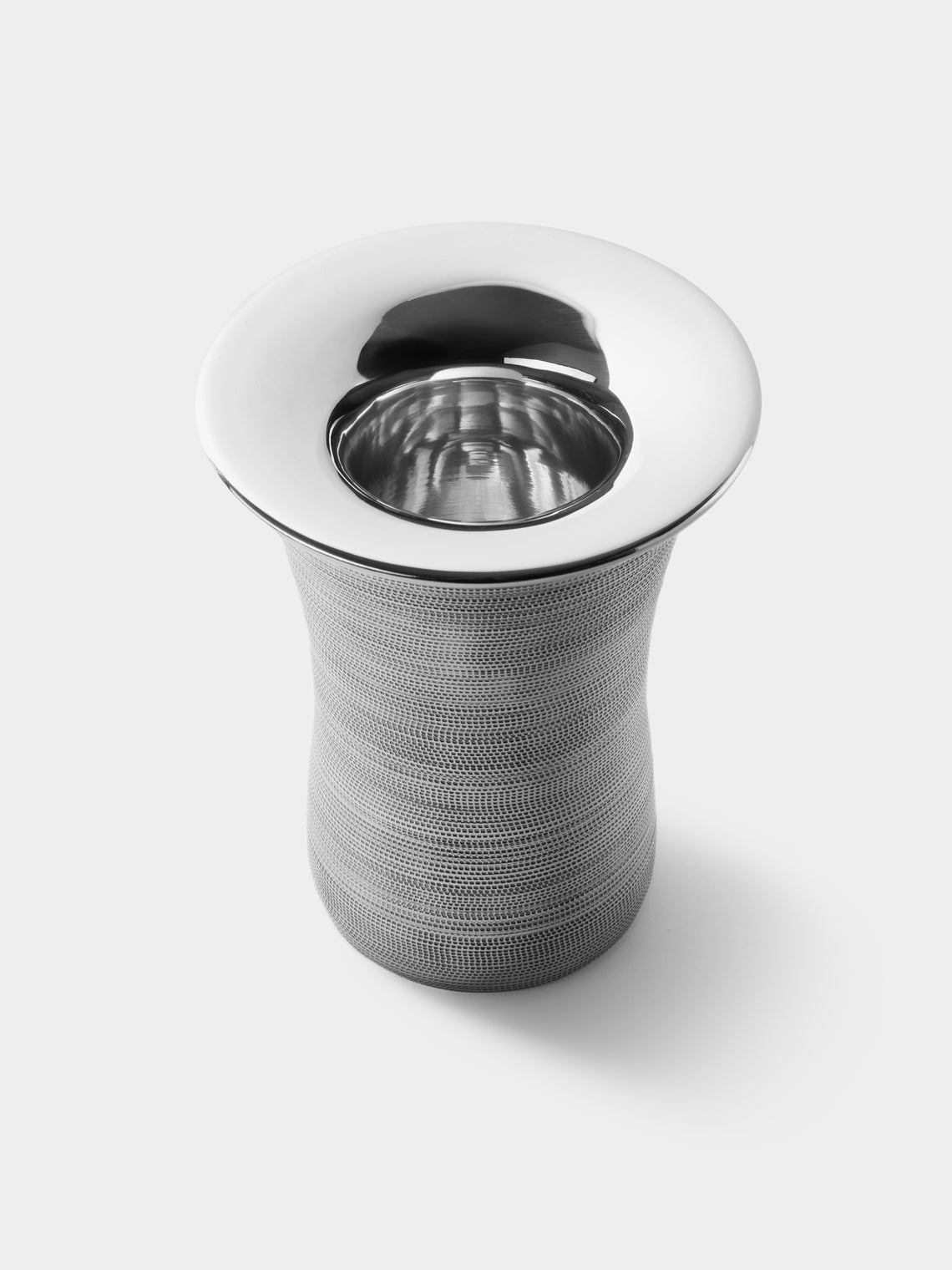 San Lorenzo - 1996 Afra and Tobia Scarpa Interspace Pure Silver Vase (9in/23cm) - Silver - ABASK