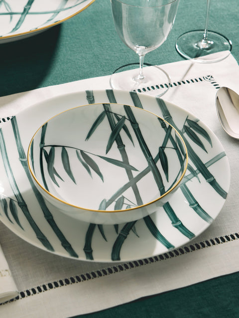 Marie Daage - Jardin d'Arashiyama Hand-Painted Porcelain Deep Bowl - White - ABASK