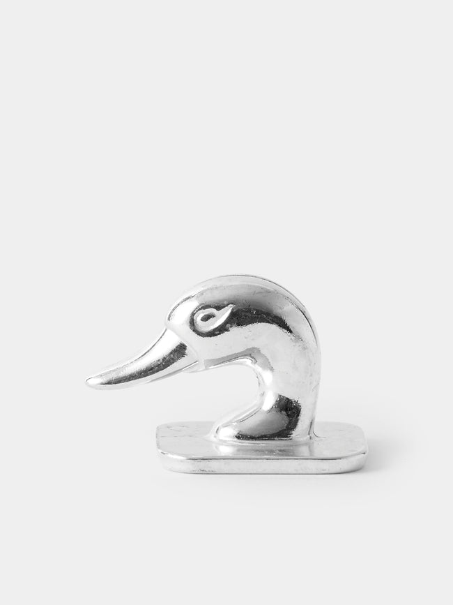 Antique and Vintage - Mid Century Silver Plated Duck Placecard Holders (Set of 6) - Silver - ABASK - 