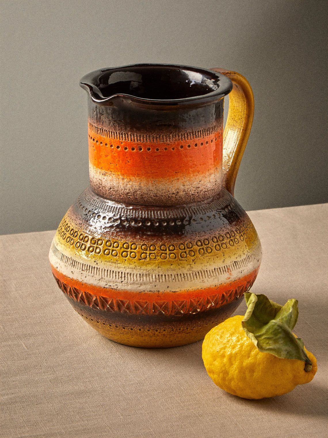 Antique and Vintage - 1970s Bitossi Ceramiche Sahara Ceramic Jug - Multiple - ABASK