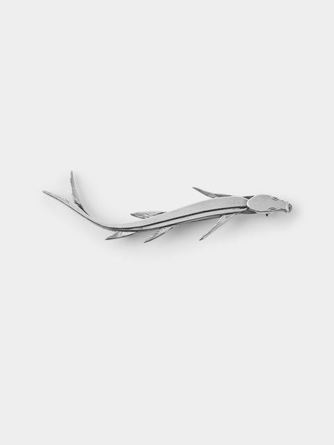 Antique and Vintage - 1956 Wiwen Nilsson Fish Sterling Silver Brooch - Silver - ABASK - 