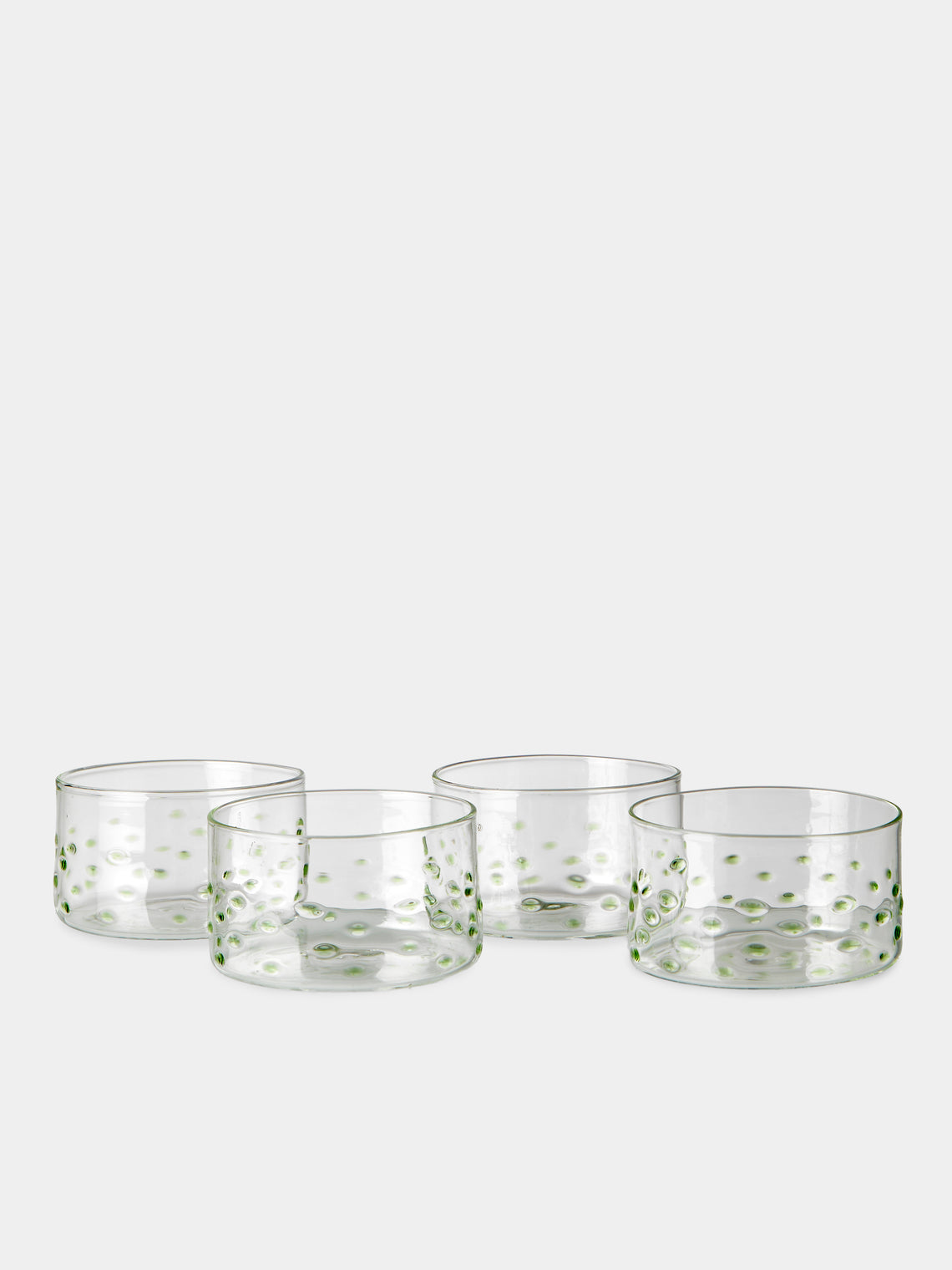 Alya Tannous - | Set of 4 | Hand-Blown Glass Dessert Bowls - Clear - ABASK