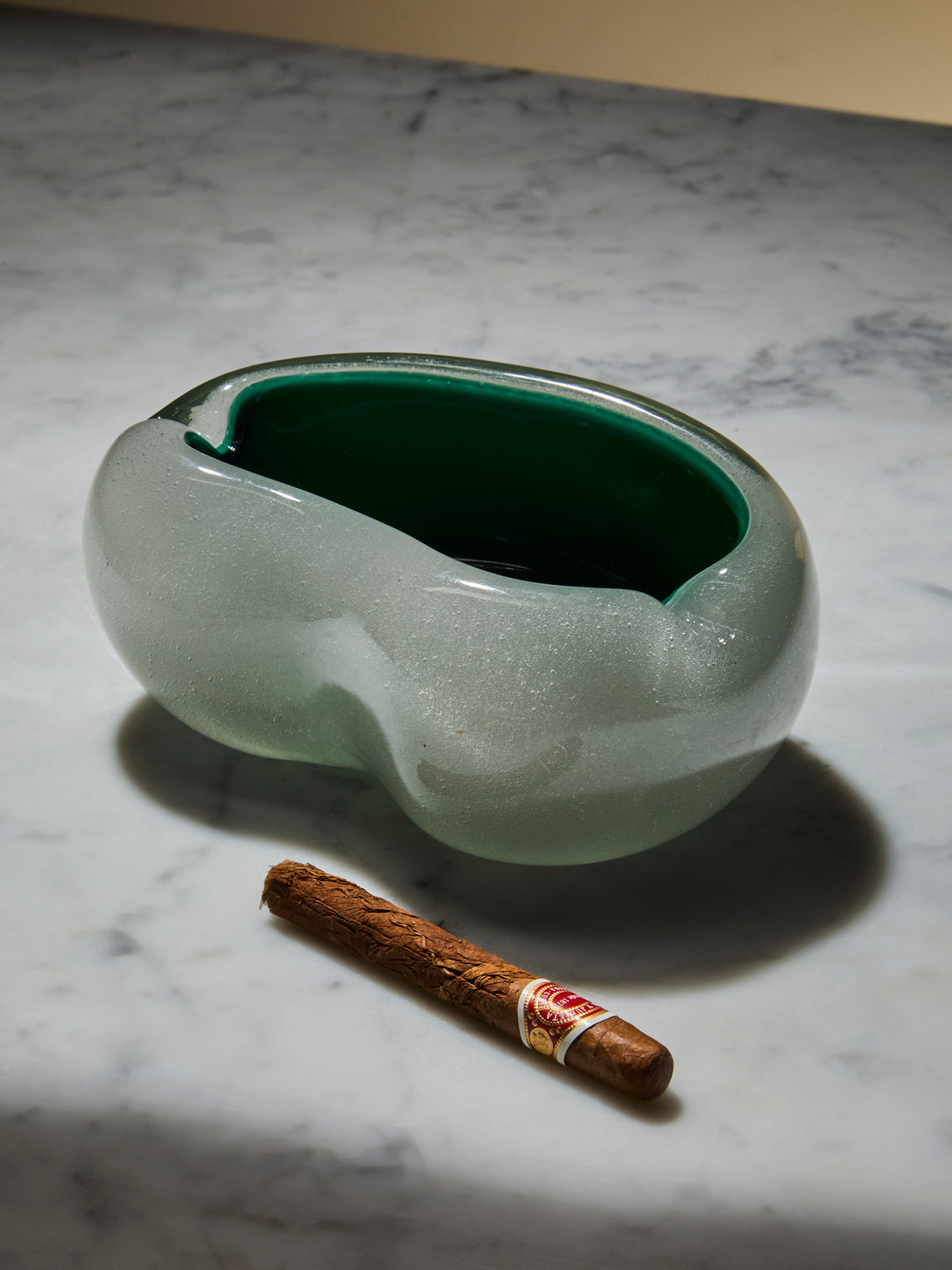 Antique and Vintage - 1950s Seguso Murano Glass Ashtray - White - ABASK