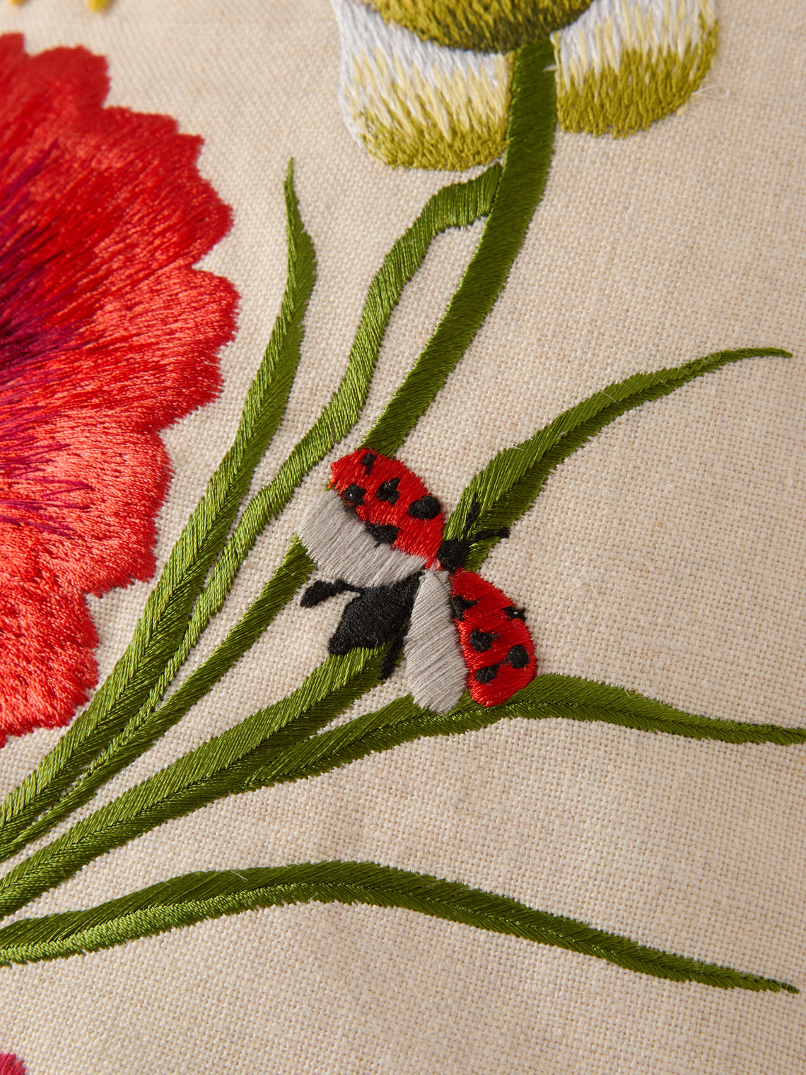Bokja - Floral Embroidered Linen Cushion (21.5in/55cm) - Multiple - ABASK
