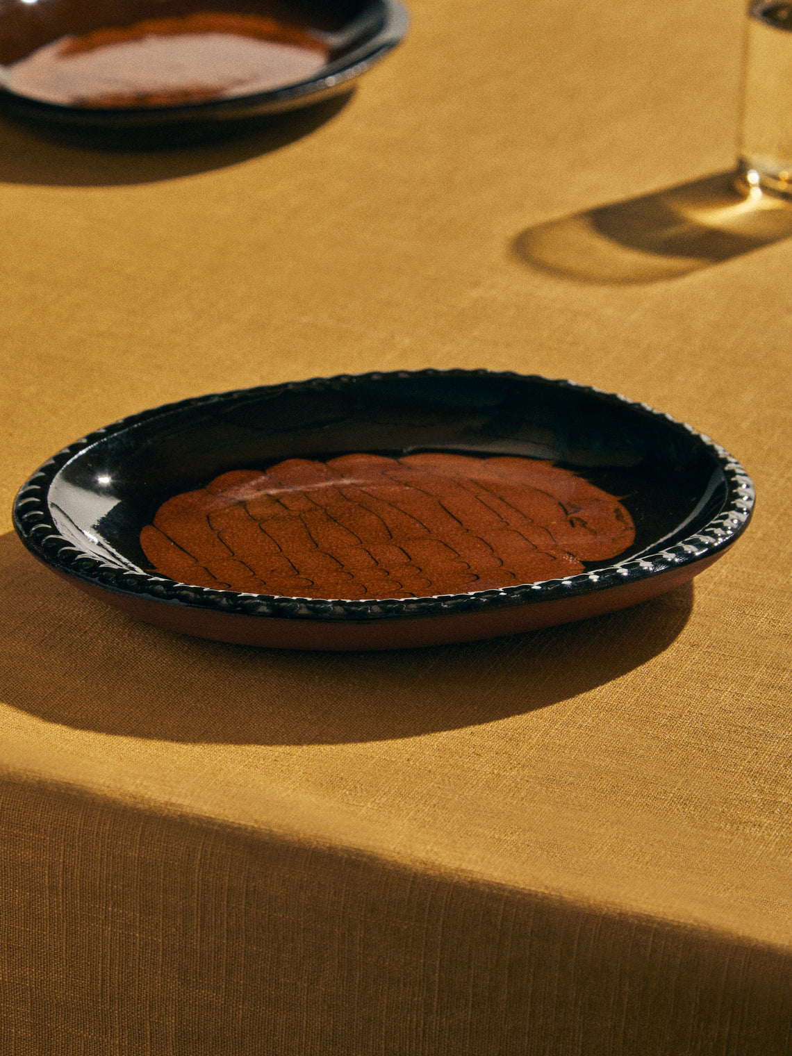 Aono Pottery - Slipware Oval Dish - Brown - ABASK