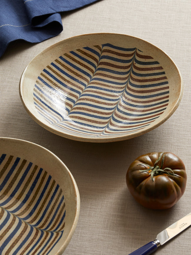 Makidani-gama - No. 1 Nerikomi Ceramic Plates – 10in/25cm (Set of 5) - Multiple - ABASK