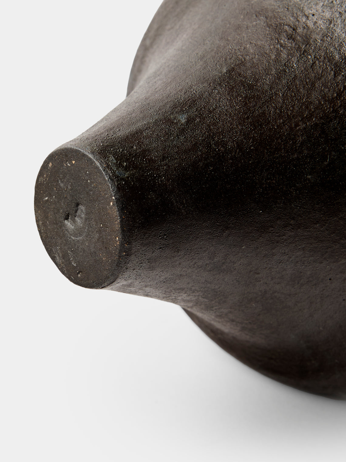 By Raffaella - Agata II Hand-Coiled Stoneware Vase (11.5in/29cm) - Black - ABASK