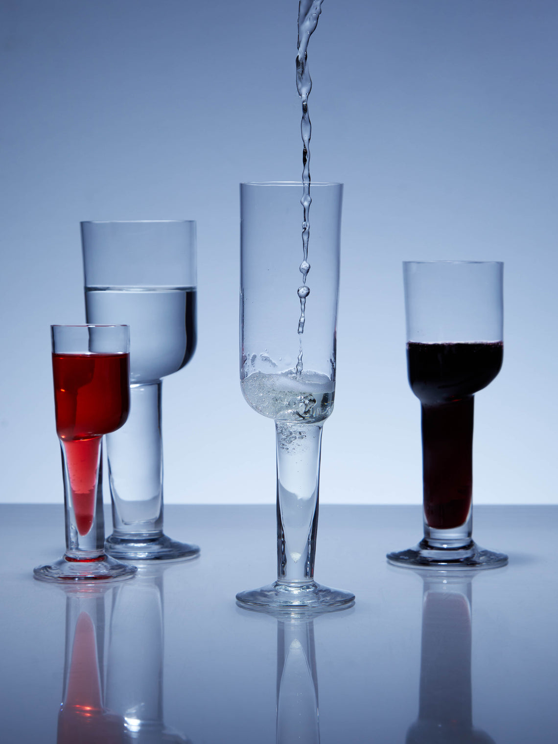 Asymmetric Hand-Blown Murano Wine Glass
