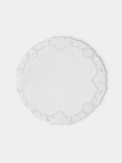 Rolane du Dreuih Creations - Lacework Linen Medium Round Placemats (Set of 4) - Ivory - ABASK - 