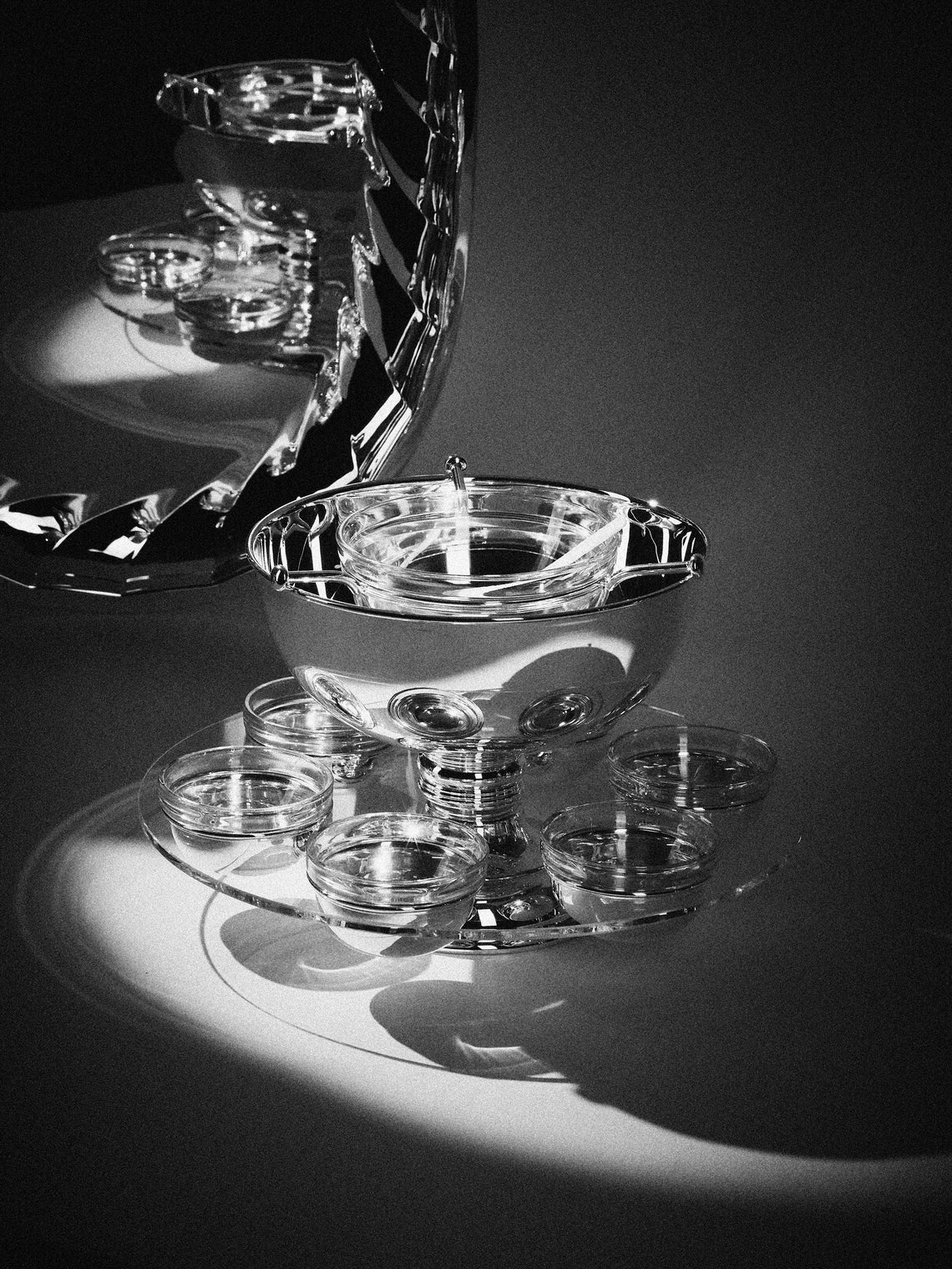 Greggio - Silver-Plated Caviar Bowl with Glasses - Silver - ABASK