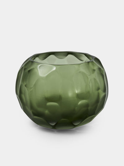 Micheluzzi Glass - Bocia Salvia Bamboo Hand-Blown Murano Glass Vase (5.5in/14cm) - Green - ABASK - 