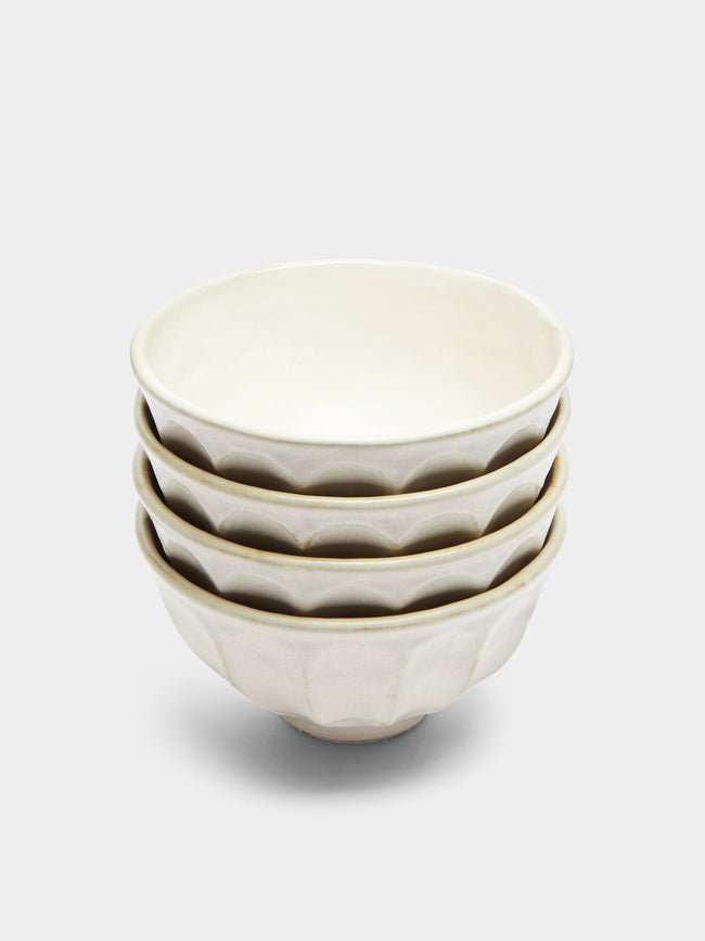 Kaneko Kohyo - Rinka Ceramic Bowls (Set of 4) - White - ABASK