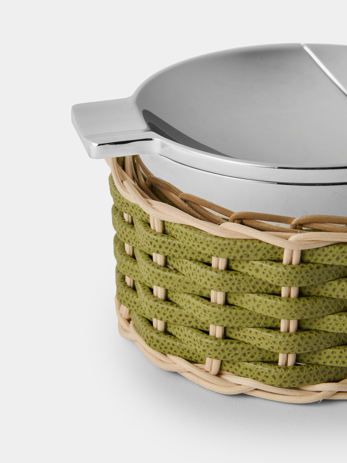 Pigment France - Toledo Leather and Rattan Ashtray - Green - ABASK