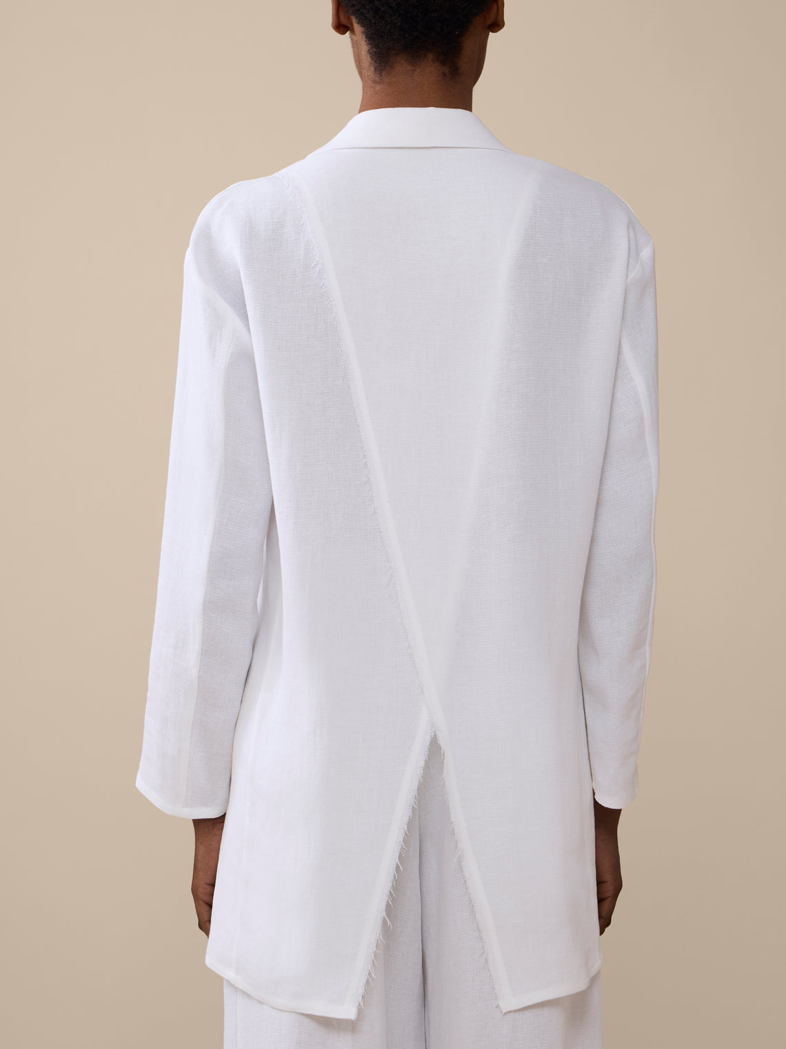 Dusan - Linen Open-Back Jacket | Size: S - White - ABASK