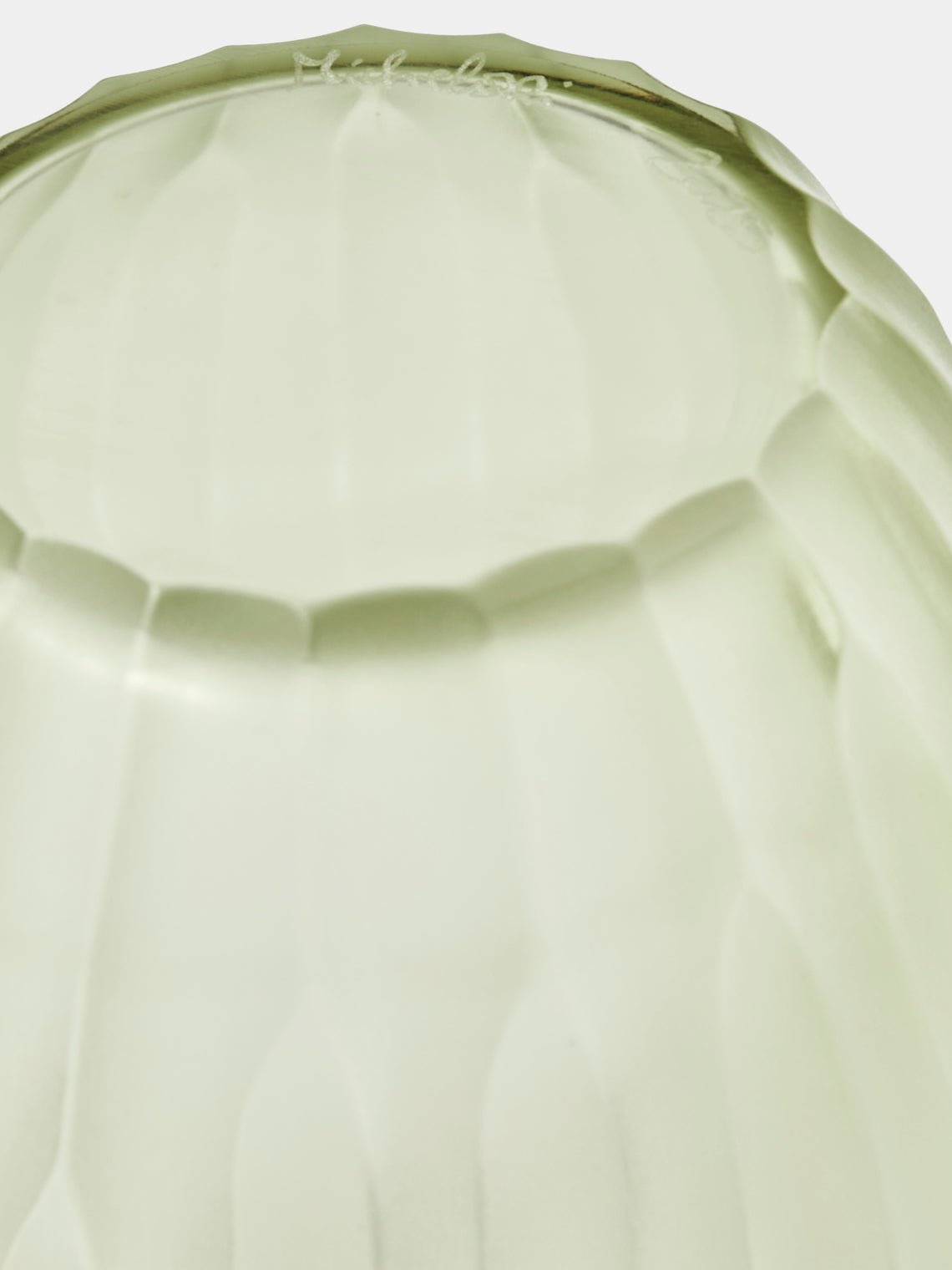 Micheluzzi Glass - Goccia Verdino Coste Hand-Blown Murano Glass Vase (9in/23cm) - Green - ABASK