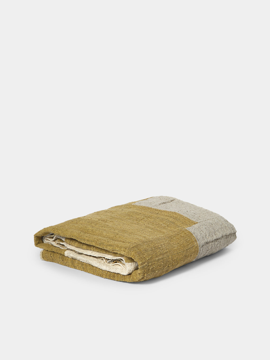 Valentina Hoyos - Hand-Dyed Patchwork Cotton Throw (106in/2.7m) - Green - ABASK