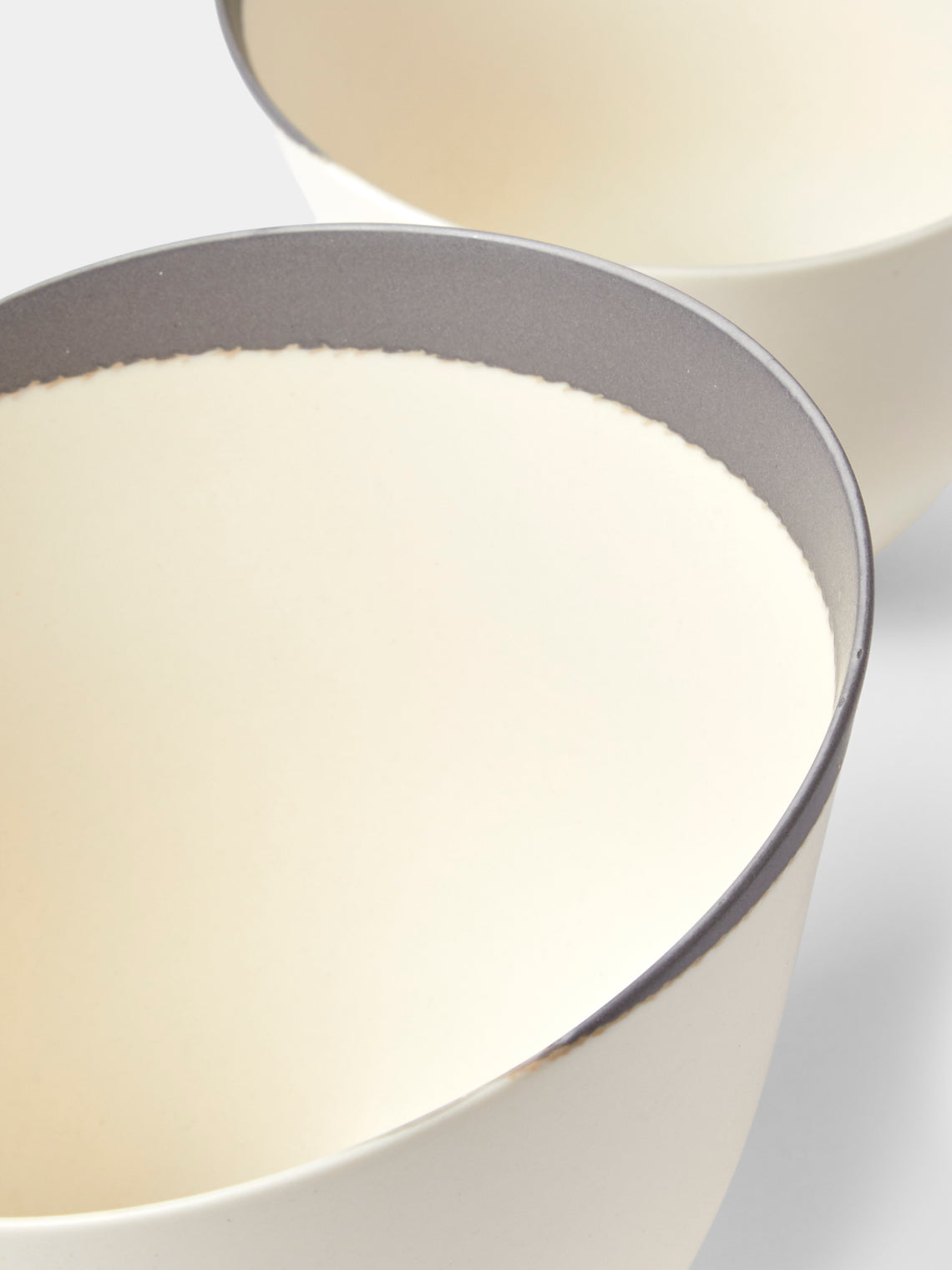 Paul James Ceramics - | Set of 2 | Fractured Reality Hand-Thrown Ceramic Bowls - White - ABASK