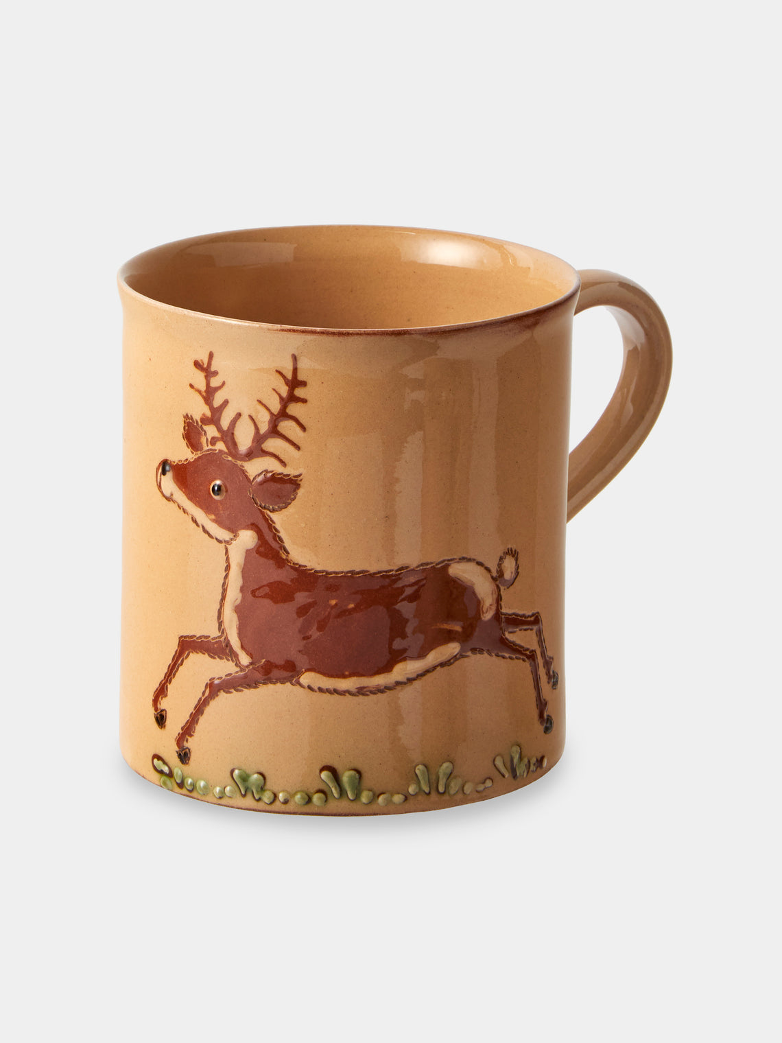 Poterie d’Évires - Animals Hand-Painted Ceramic Mugs (Set of 4) - Cream - ABASK