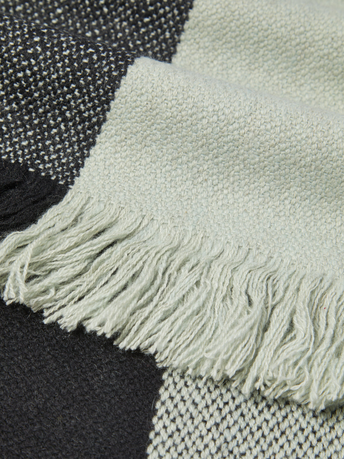 Otherways - Vichy Plaid Handwoven Yak Blanket (79in/2m) - Black - ABASK