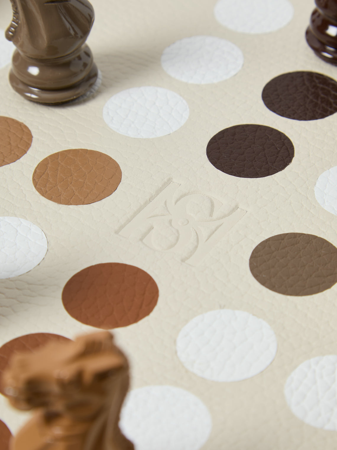 Hector Saxe - Leather Ludo Set - Cream - ABASK
