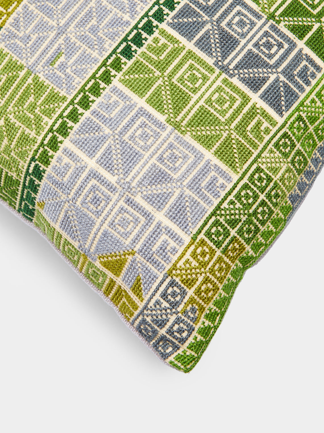 Kissweh - Rima Hand-Embroidered Cotton Cushion -  - ABASK