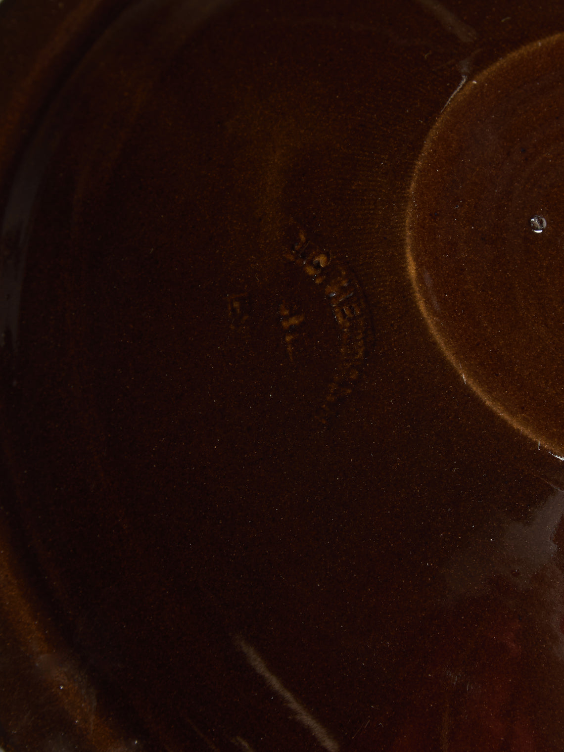 Poterie d’Évires - Birds Hand-Painted Ceramic Serving Bowl - Dark brown - ABASK