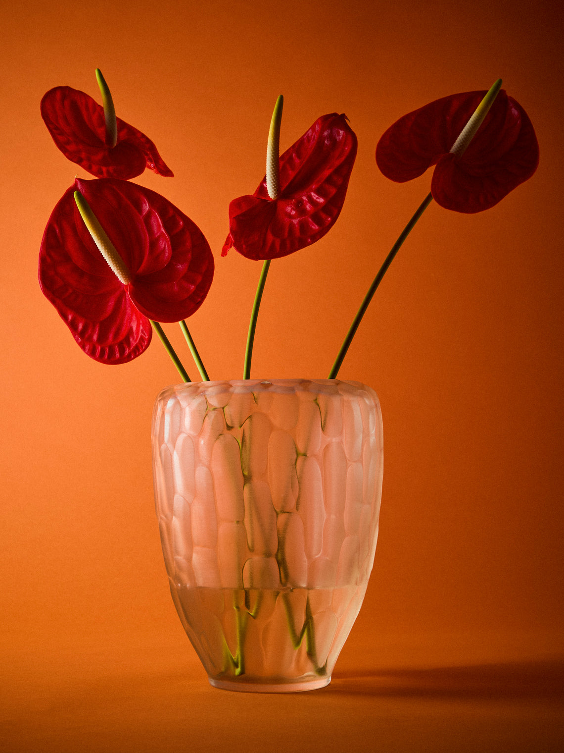 Micheluzzi Glass - Goccia Antico Bamboo Hand-Blown Murano Glass Vase (9in/23.5cm) - Pink - ABASK