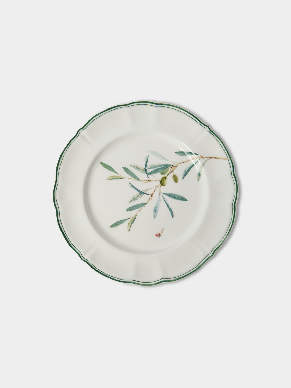 Laboratorio Paravicini - | Set of 6 | Ulivi Ceramic Dessert / Salad Plates (9in/23cm) - Green - ABASK