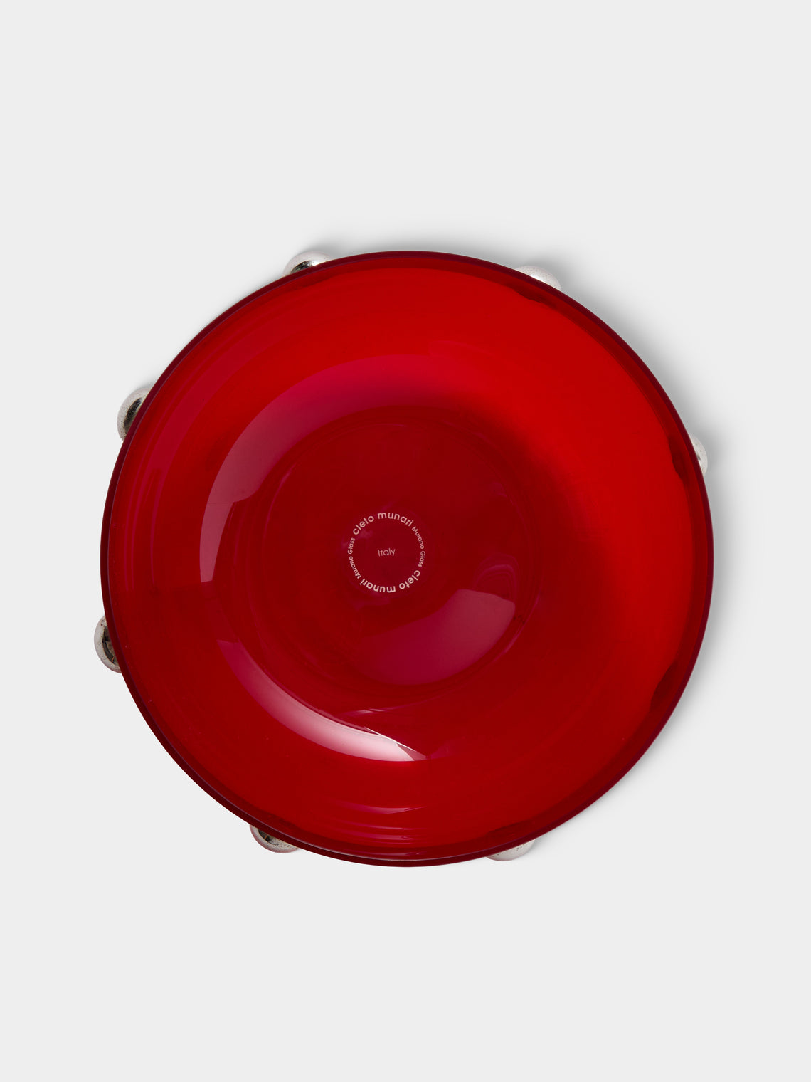 Antique and Vintage - 1969 Murano Glass and Silver-Plated Bowl - Red - ABASK