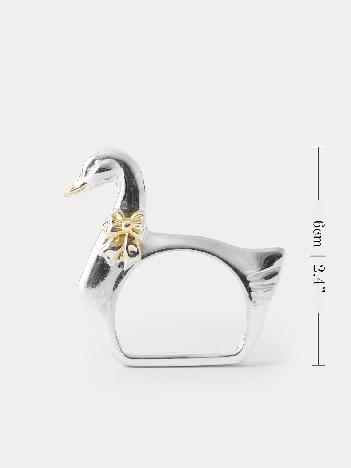 Antique and Vintage - Mid Century Silver Plated Geese Napkin Rings (Set of 6) - Silver - ABASK