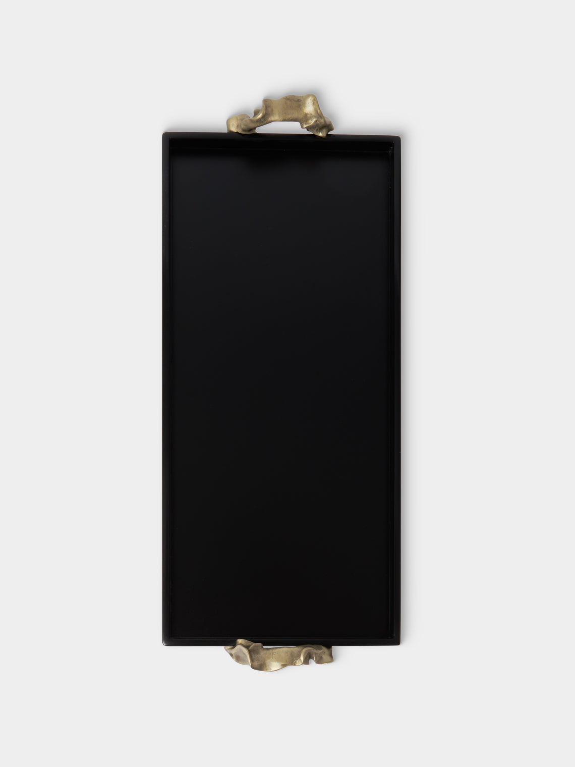 Viya - Saffron Lacquered Wood Vanity Tray (16.5in/42cm) - Black - ABASK