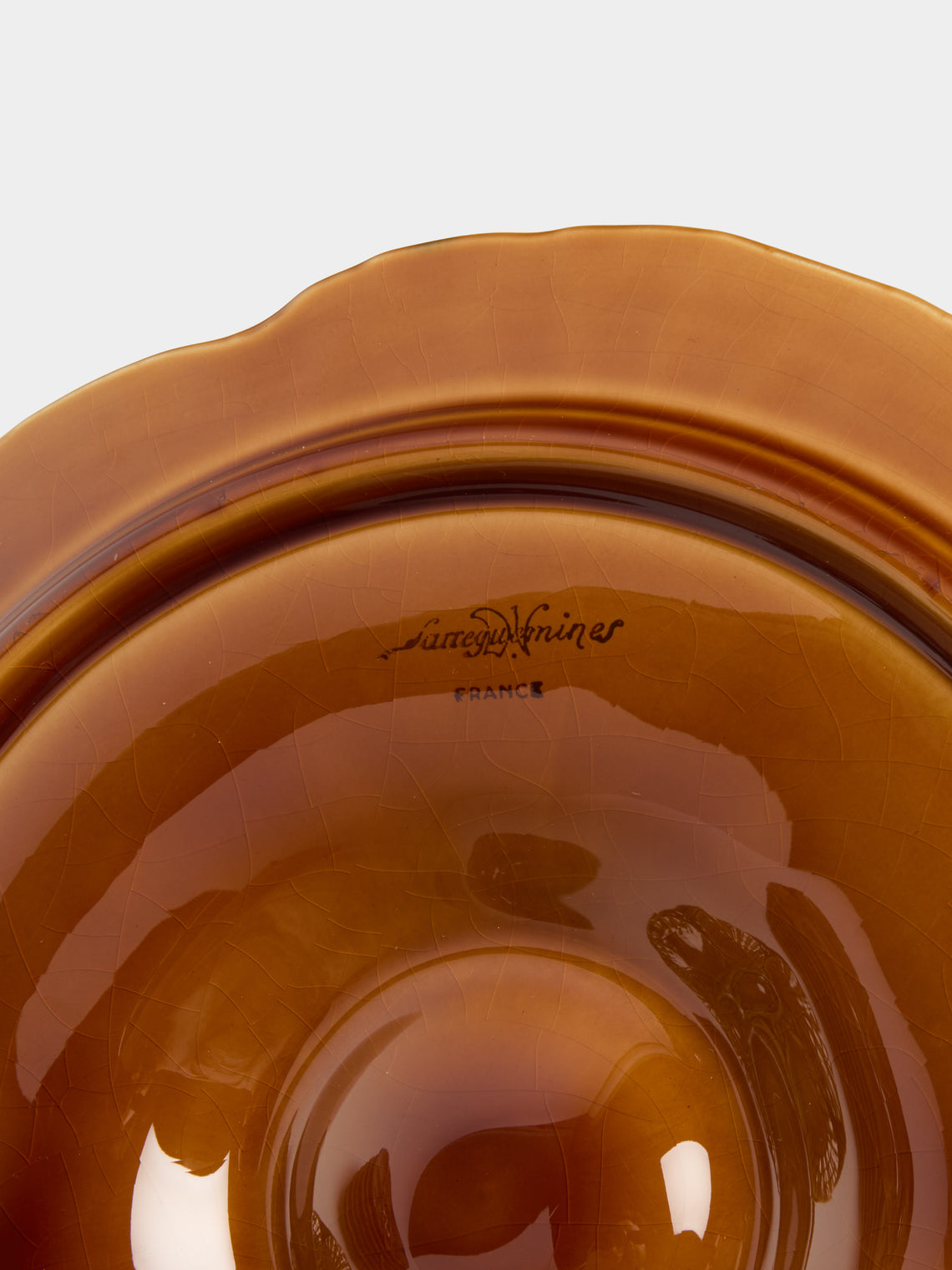 Antique and Vintage - 1950s Ceramic Oyster Plates – 9in/23.5cm (Set of 10) - Brown - ABASK