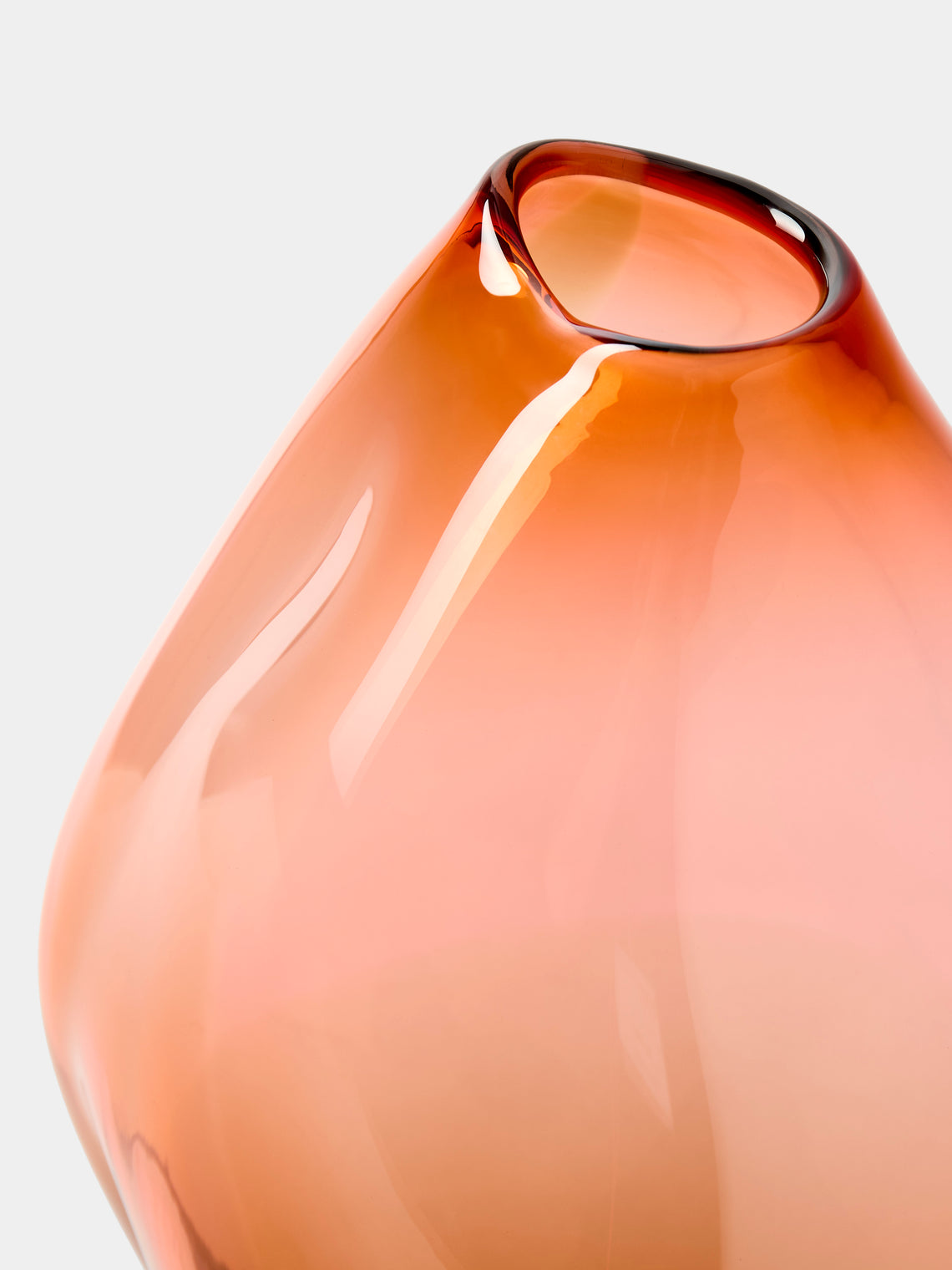 Michele Oberdieck - Autumn Hand-Blown Glass Vase (15in/38cm) - Orange - ABASK