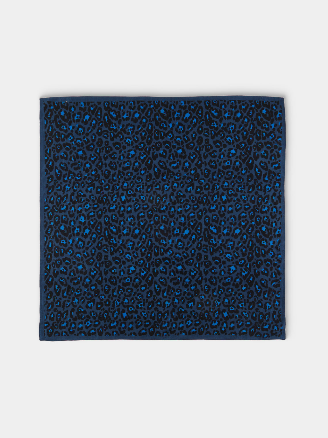 Me & K - Cashmere Leopard Bandana Scarf (37.5in/95cm) - Blue - ABASK