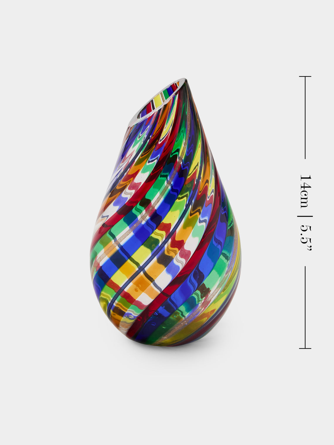 Antique and Vintage - 1970s Galliano Ferro Murano Glass Vase (6in/15cm) - Blue - ABASK