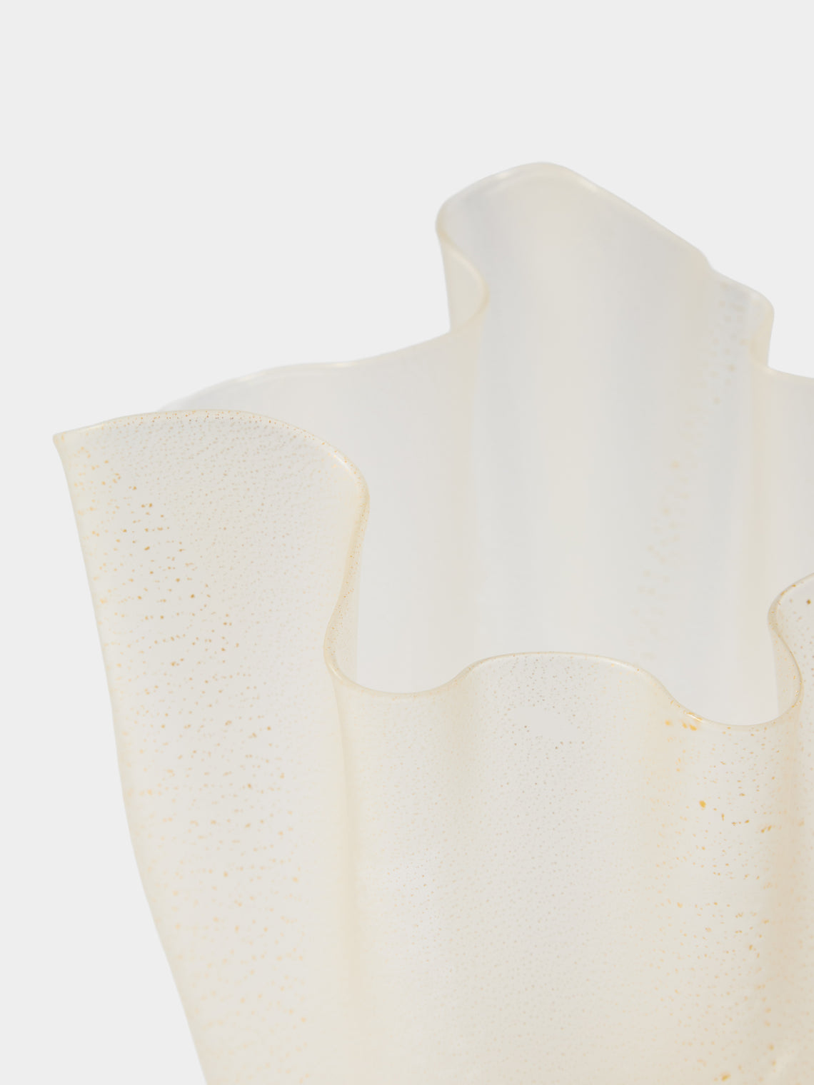 Venini - Fazzoletto Hand-Blown Murano Glass Vase (9.5in/24cm) - Yellow - ABASK