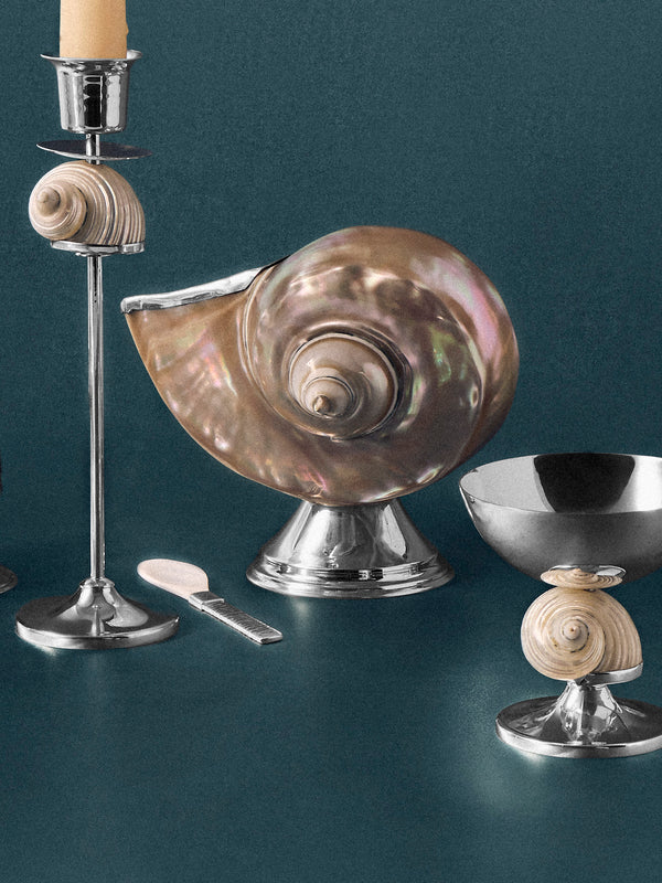 Tavares 1922 - Sterling Silver and Shell Caviar Bowl with Spoon - Ivory - ABASK